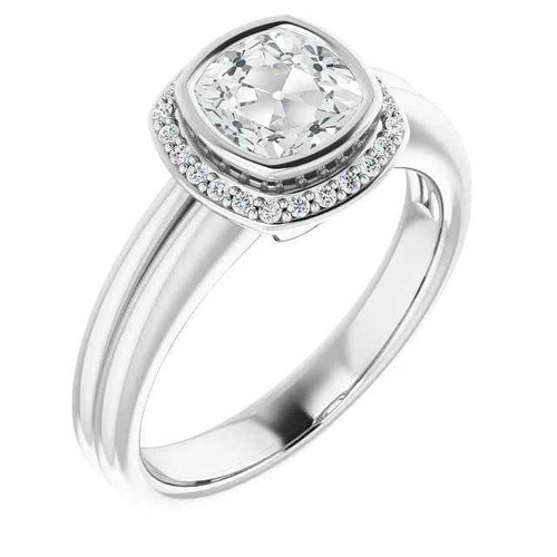Isabella: Antikinspirerad Haloring med gammal europeisk diamant
