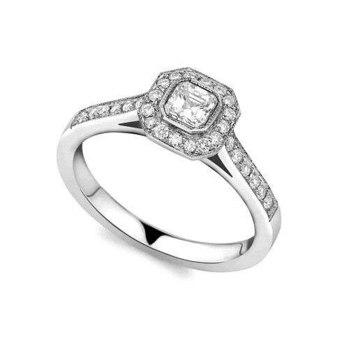 Vienna: Vintage .Inspired Asscher Cut Halo Ring
