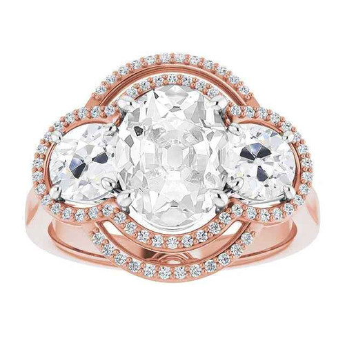 Victoria: Majestic Halo Ring With Old Cut Diamonds .12.50ct Oval Center Diamond