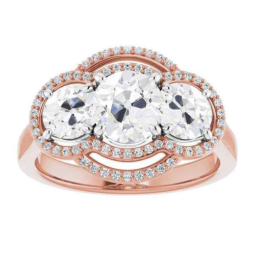 Constantine: Halo Ring With Old Miner Diamond .8.50ct Round Diamond