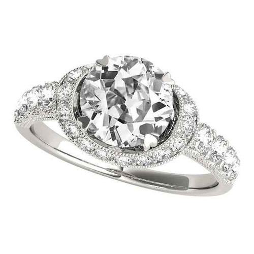 Victoria: Vintage .Inspired Halo Ring