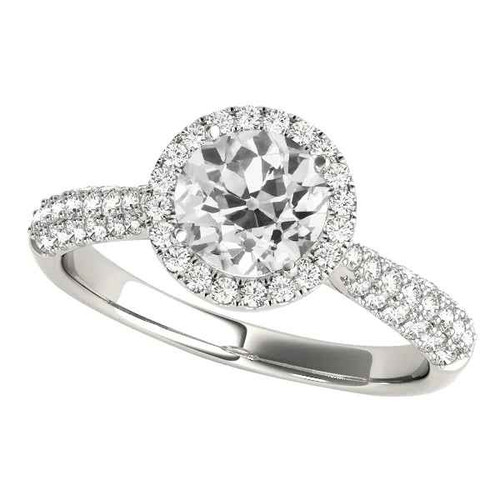 Victoria: Old Miner Diamond Halo Ring .4.50ct Round Cut Center