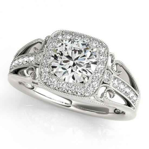 Isabella: Luxe halo verlovingsring met 2,25 karaat natuurlijke ronde diamant