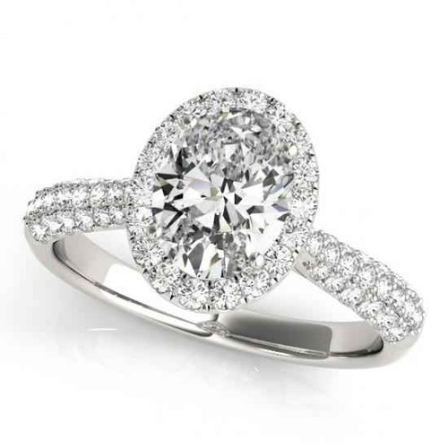Isabella: Oval Halo Diamond Engagement Ring .1.75ct Natural Diamonds