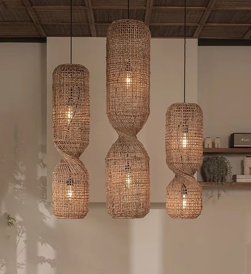 cove rattan pendant light, woven hourglass pendant, wabi sabi ceiling light, rustic twisted bamboo fixture, natural rattan drop lamp, japandi bedside pendant, bohemian woven chandelier, eco friendly hanging lamp, e27 rattan ceiling light, organic hourglass chandelier, coastal wicker pendant, handcrafted natural light fixture, tall woven pendant light, drop ceiling lamp wabi sabi, bedside hanging lights pair, woven rattan light 55cm, woven rattan light 65cm, woven rattan light 100cm, natural fiber chandelier, warm ambient bedroom lighting, modern rustic dining room light, japandi interior pendant, twisted rattan hanging lamp, hourglass woven shade, natural weave drop light, coastal kitchen island pendant, wabi sabi bedroom fixture, tall rattan chandelier, rustic ambient light, handcrafted woven pendant