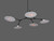 Branching Style Arms With Acrylic Disc Chandelier 5 Light