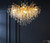 Brianna Crystal Droplet Gold Branch Round Chandelier