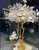 Sapphira: Opulent Gold Branch Tree Floor Lamp - Adorned with White Porcelain Leaves for a Luxurious Touch