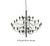 Alia: Modern Traditional Chandelier - Italian Black Chandelier Large - Chrome Contemporary Chandelier