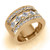 luxury men's diamond ring, 3.75 carat diamond band, VS1 clarity diamond ring, F color diamond jewelry, two-tone gold men's ring, black gold accent ring, five-stone diamond band, princess cut diamond ring, round brilliant diamond accents, high jewelry for men, investment-grade diamond ring, bespoke men's jewelry, natural earth-mined diamonds, fine diamond craftsmanship, collector's edition men's ring, prestigious men's accessories, statement diamond band, superior quality diamond jewelry, rope wave design ring, certified luxury jewelry