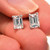 Victoria: Exquisite Solitaire Diamond Stud Earrings .2ct Emerald Cut Diamond