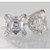 Madrid: Exquisite Diamond Stud Earrings .1.50ct Asscher & Round Cut Diamonds