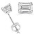 Victoria: Exquisite Diamond Stud Earrings .2ct Emerald Cut Diamonds