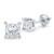 Victoria: Exquisite Princess Cut Diamond Stud Earrings .3.50ct Total Weight