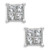 Madrid: Princess Cut Diamond Stud Earrings .2.00ct Natural Diamonds