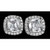 Isabella: Halo Diamond Stud Earrings .3.00ct Cushion Cut Center