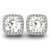 Isabella: Halo Diamond Stud Earrings .2.40ct Cushion & Round Cut Diamonds