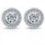 Vienna: Pave Halo Diamond Stud Earrings .3.50ct Round Diamonds