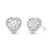 Paris: Exquisite Halo Diamond Stud Earrings .3.32ct Heart & Round Diamonds