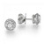 Vienna: Halo Diamond Stud Earrings .3.00ct Total Round Diamonds