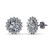 Vienna: Halo Diamond Stud Earrings .2.60ct Round Cut Diamonds