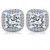 Madrid: Bespoke Diamond Halo Stud Earrings .5.70ct Princess & Round Diamonds