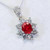 luxury ruby diamond pendant, AAA ruby lotus pendant, VS1 diamond gemstone jewelry, F color diamond pendant, high jewelry ruby necklace, 14K white gold pendant, natural earth-mined ruby and diamond, collector's gemstone pendant, bespoke fine jewelry, investment-grade ruby necklace, oval-cut AAA ruby jewelry, round brilliant diamond pendant, exquisite floral gemstone pendant, prestigious high jewelry, sophisticated ruby and diamond design