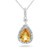 Madrid: Citrine & Diamond Pendant Necklace .20ct Pear