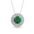 Isabella: Exquisite Emerald & Diamond Pendant .6.75ct Round Green Emerald