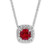 Isabella: Ruby & Diamond Pendant Necklace .3.65ct Cushion