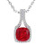 Diana: Exquisite Ruby & Diamond Pendant Necklace .13.40ct Cushion