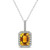 Madrid: Statement Citrine & Diamond Pendant .15ct Emerald