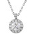 Vienna: Diamond Halo Pendant Necklace .1.60ct Round Brilliant Diamond