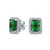 Artemis: Radiant Emerald & Diamond Halo Studs .4.70ct Green Emerald Center