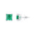 Isabella: Exquisite Emerald Stud Earrings .6ct Princess Cut Green Emerald