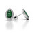 Vienna: Emerald And Diamond Halo Stud Earrings .3.44ct Green Emerald