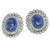Isabella: Ceylon Sapphire & Diamond Earrings .4.38ct Cushion
