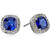 Diana: Cushion .Cut Ceylon Sapphire Halo Studs