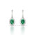 Isabella: Exquisite Emerald & Diamond Dangle Hoops .7.80ct Oval