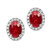 Isabella: Oval Cut Ruby Stud Earrings .4.50ct Natural Ruby