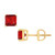 Isabella: Exquisite Ruby Stud Earrings .3.00ct Asscher