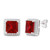 Madrid: Princess .Cut Ruby & Diamond Stud Earrings