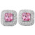 Diana: Exquise Sapphire &amp; Diamond Stud -oorbellen .5ct Round Pink Sapphire
