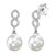 Isabella: Exquisite Pearl Dangle Earrings With Diamond Accents .40.32ct Freshwater Pearls