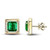 Madrid: Udsøgt Emerald &amp; Diamond Stud øreringe .4.50ct Princess