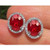 Vienna: Ruby And Diamond Stud Earrings .5.12ct Oval Red Ruby