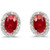 Florence: Regal Ruby & Diamond Halo Studs .4.40ct Oval Cut Ruby