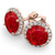 Vienna: Exquisite Ruby & Diamond Halo Studs .7.50ct Round Red Ruby