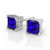 Vienna: Princess Cut Tanzanite Stud Earrings .8ct Rare Blue Tanzanite