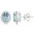 Isabella: Exquisite Gemstone Stud Earrings .5.80ct Oval Aquamarine & Diamond Accents